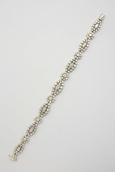 Bracciale con Diamanti Taglio Navette e Rotondo
