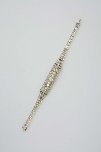 Bracciale con Diamanti e Zaffiri
