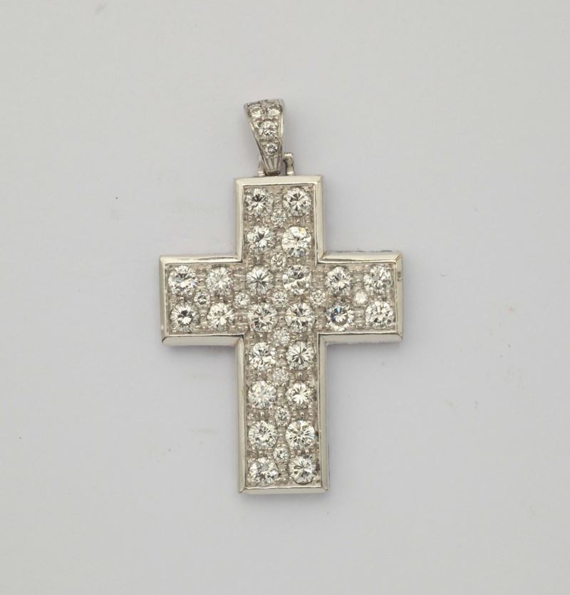 A diamond cross pendant  - Auction Fine Jewels - I - Cambi Casa d'Aste