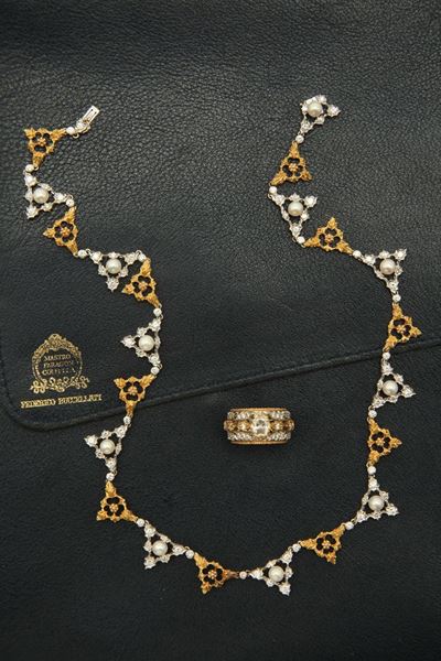 Buccellati, Girocollo ed Anello con Diamante