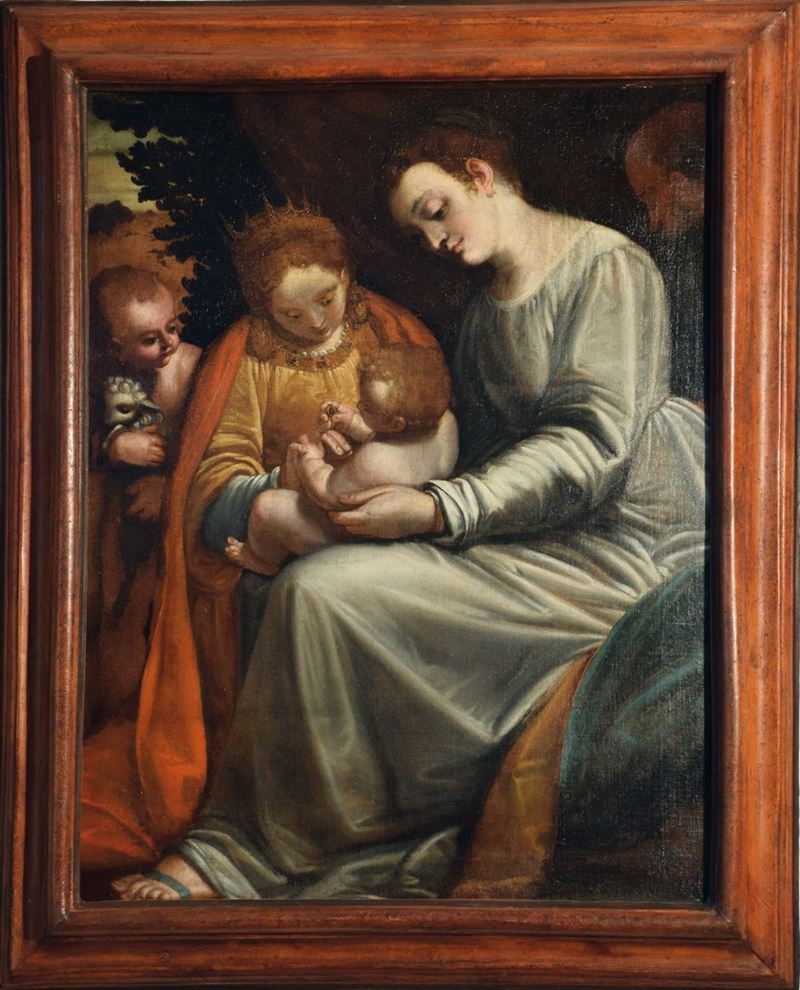 Luca Cambiaso (Moneglia 1527 - El Escorial 1585) Matrimonio mistico di Santa Caterina  - Auction Fine Art Selection - II - Cambi Casa d'Aste