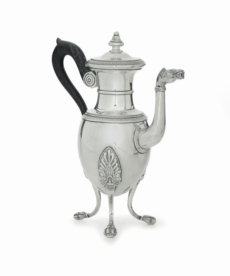 Caffettiera in argento di gusto Impero, Francia XIX secolo  - Auction Modern and Contemporary Silvers - Cambi Casa d'Aste