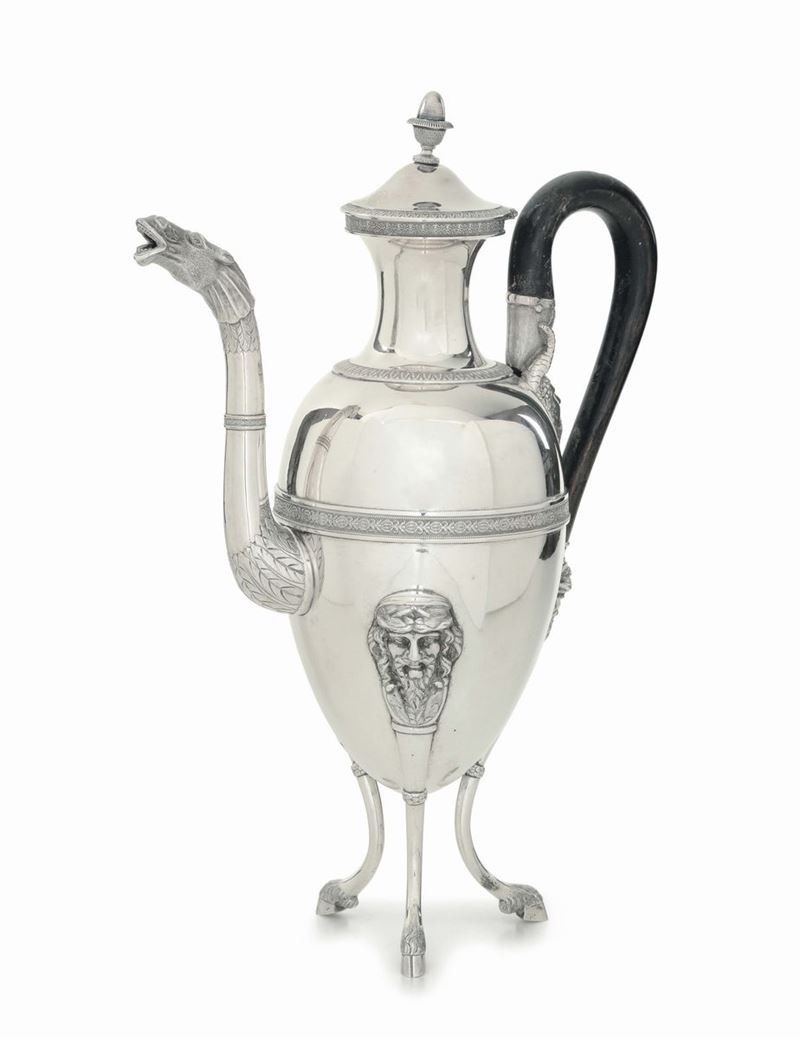 Caffettiera in argento Impero, Milano prime metà del XIX secolo  - Auction Italian and European Silver Collection  - II - Cambi Casa d'Aste