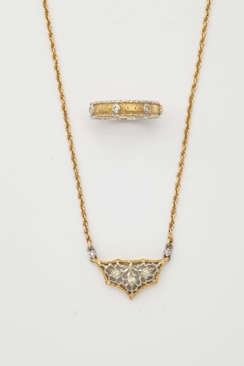 Buccellati. A gold necklace and ring  - Auction Fine Jewels - I - Cambi Casa d'Aste