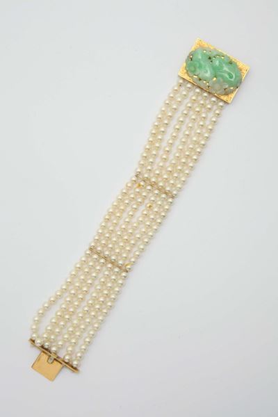 Bracciale Composto da Sei Fili di Perle