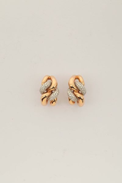 Orecchini a Maglia Gourmette con Diamanti