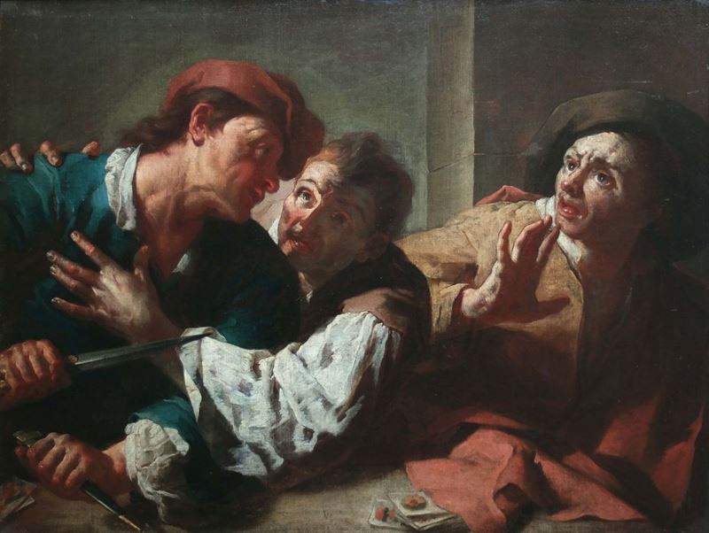 Domenico Maggiotto (Venezia 1713-1794) Giocatori di carte  - Asta Fine Art Selection - II - Cambi Casa d'Aste