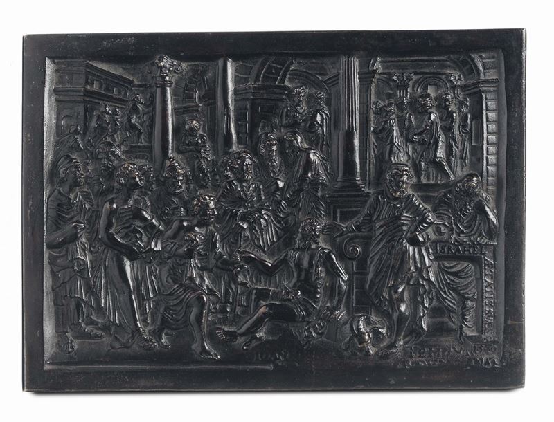 Bronzista veneto, verso 1570 I Santi Pietro e Giovanni risanano uno storpio  - Auction Fine Art Selection - II - Cambi Casa d'Aste