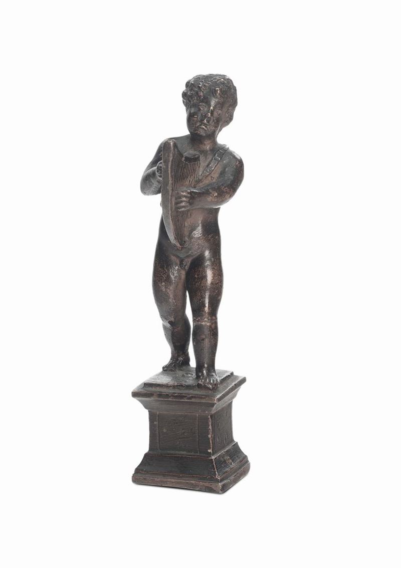 Bronzista veneto del XVII secolo Putto con lira  - Auction Fine Art Selection - II - Cambi Casa d'Aste