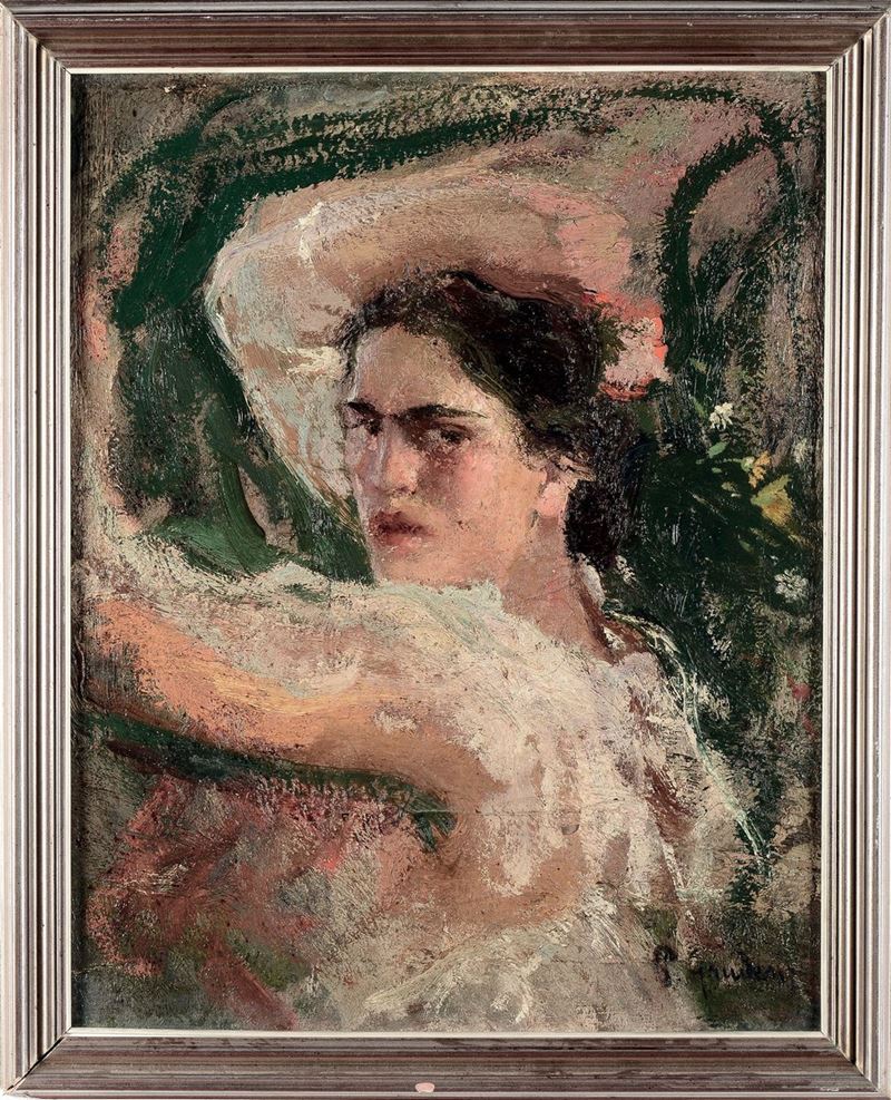 Pietro Gaudenzi (1880-1955) Ritratto femminile  - Asta Antiquariato e Dipinti Antichi - I - Cambi Casa d'Aste