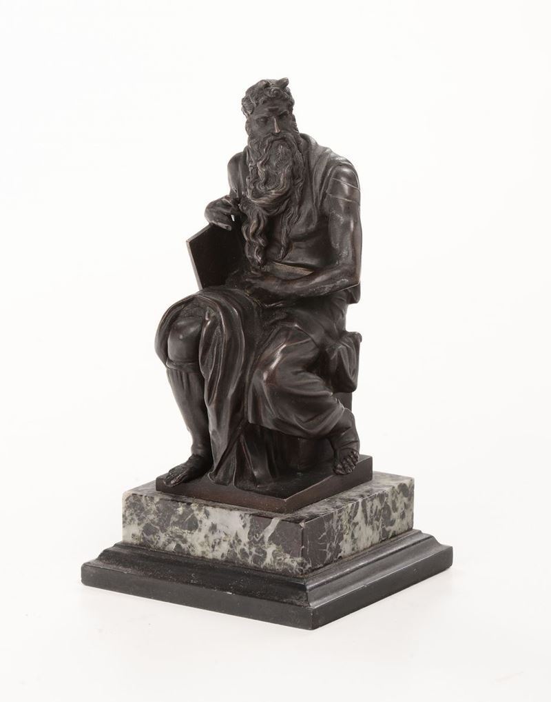 Scultura in bronzo brunito raffigurante Mosè  - Asta Antiquariato e Dipinti Antichi - I - Cambi Casa d'Aste