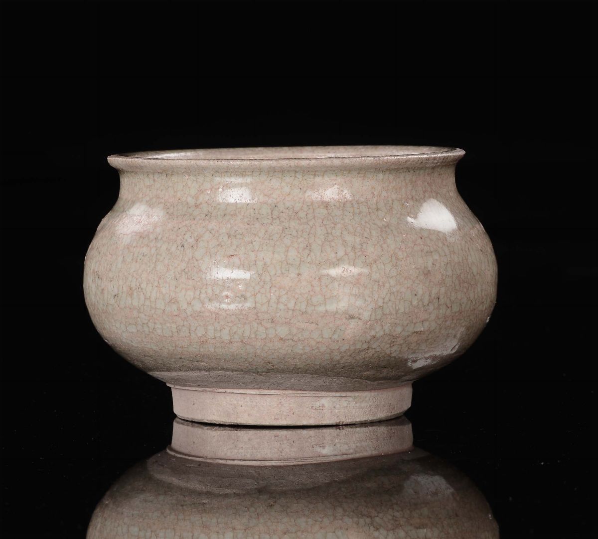 Vaso in Grès con Smalto Tea-dust, Cina, Dinastia Qing, XIX Secolo