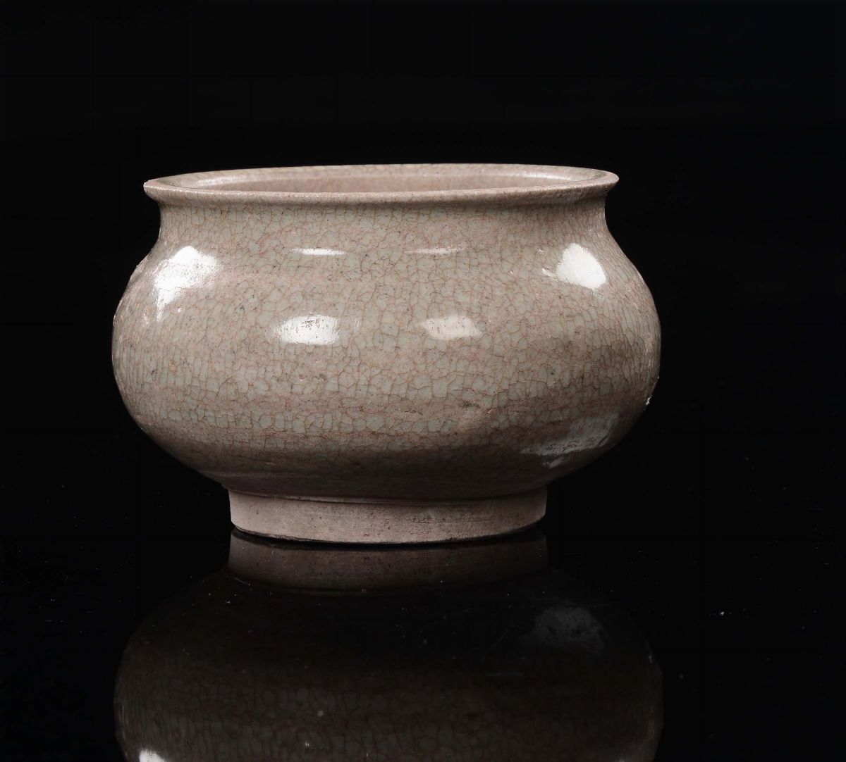 Vaso in Grès con Smalto Tea-dust, Cina, Dinastia Qing, XIX Secolo
