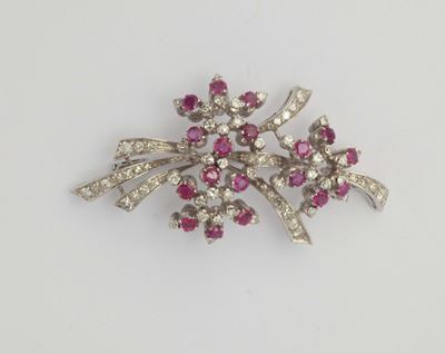 Spilla con Diamanti e Rubini