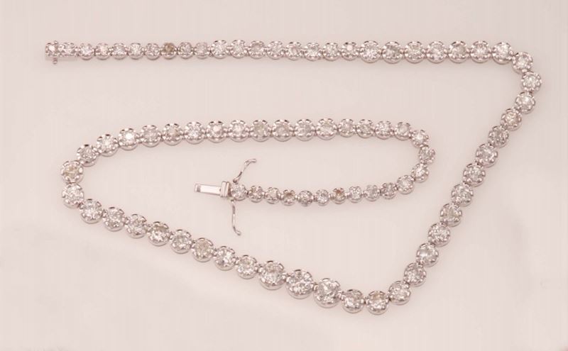 Old-cut diamond line necklace  - Auction Fine Jewels - II - Cambi Casa d'Aste