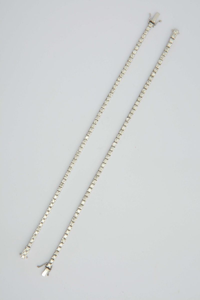 Lotto composto da due braccialetti di diamanti di ct 4,08 e 3,30  - Asta Fine Jewels - I - Cambi Casa d'Aste