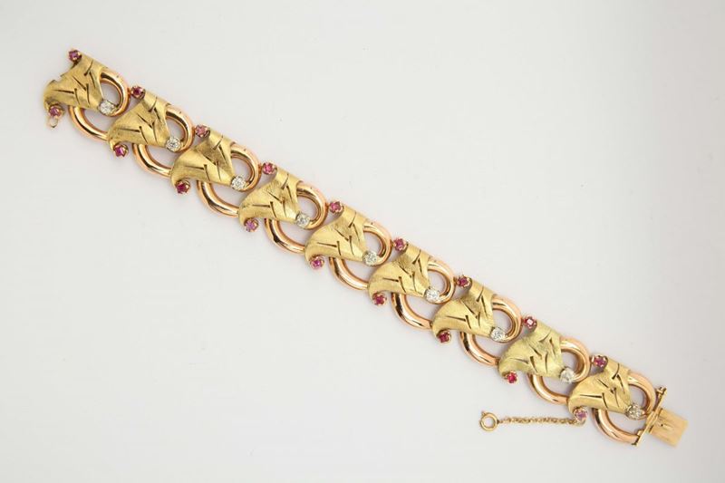 A ruby and diamond bracelet  - Auction Fine Jewels - I - Cambi Casa d'Aste