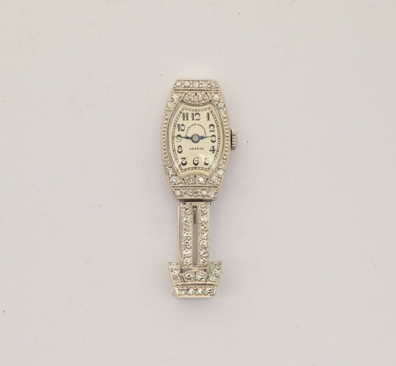 Vacheron Constantin, orologio a clips con diamanti  - Auction Fine Jewels - I - Cambi Casa d'Aste
