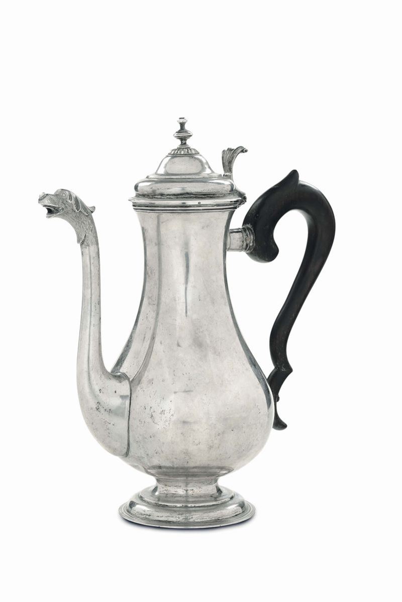 Caffettiera in argento su modello genovese, XIX-XX secolo  - Auction Italian and European Silver Collection  - II - Cambi Casa d'Aste