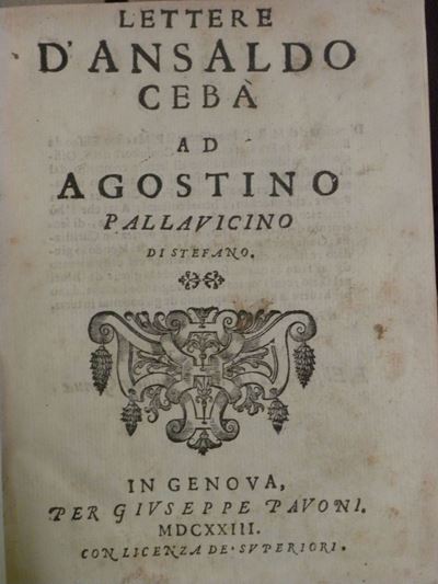 Ansaldo Cebàlettere D'ansaldo Cebà Ad Agostino Pallavicino di Stefano..