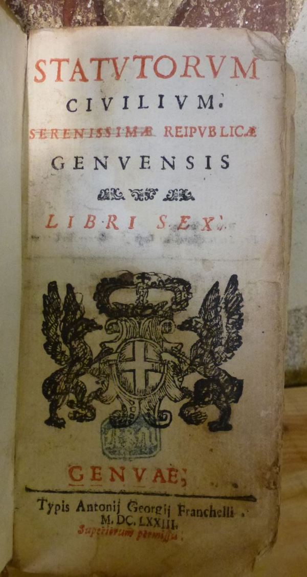 Statuti Civili - Genova Statutorum civilium serenissimae reipublicae genuensis libri sex..