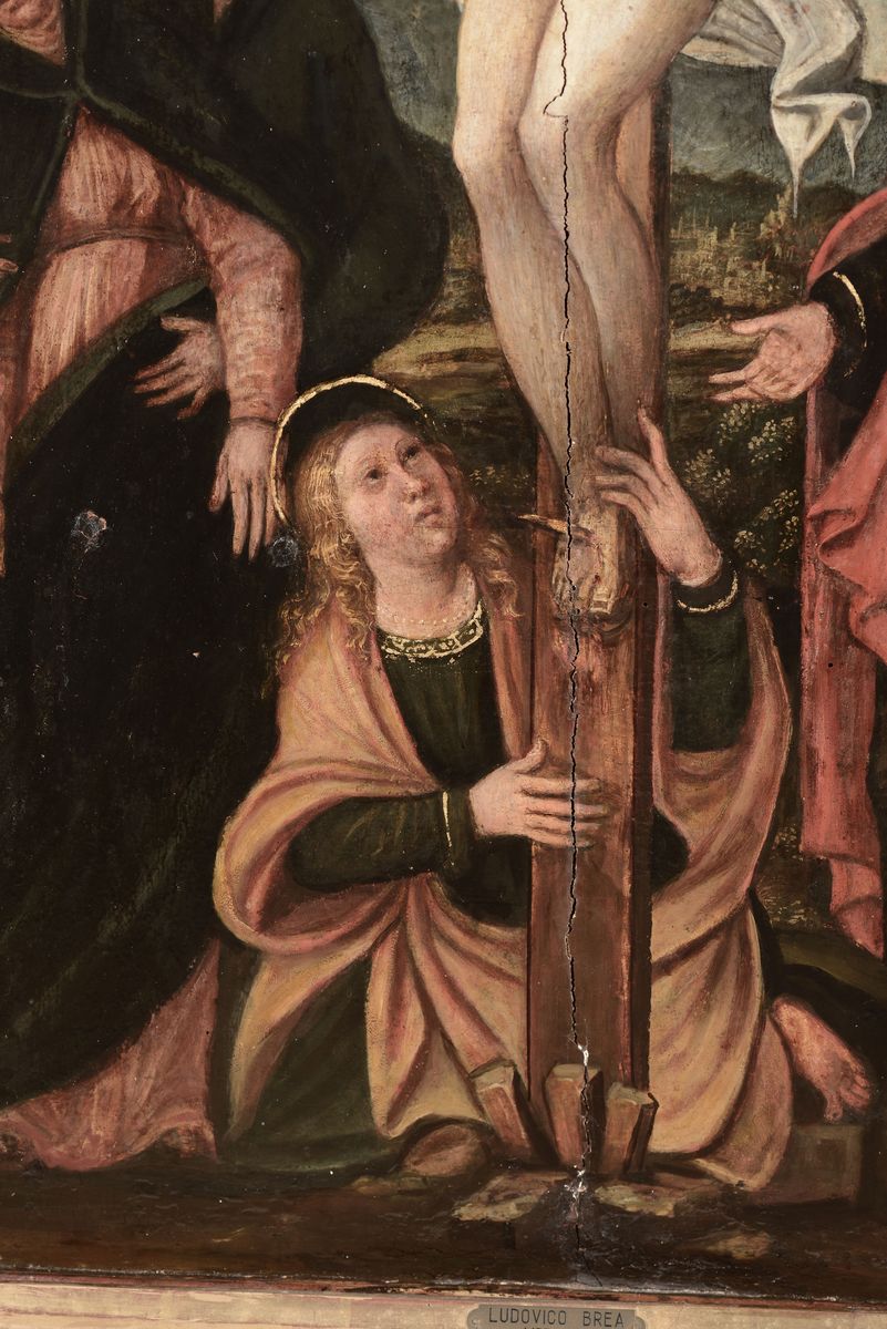 Scuola Piemontese del XVI Secolocrocefissione con Figure e Santi