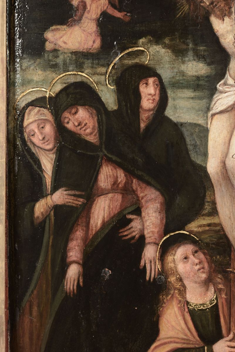 Scuola Piemontese del XVI Secolocrocefissione con Figure e Santi