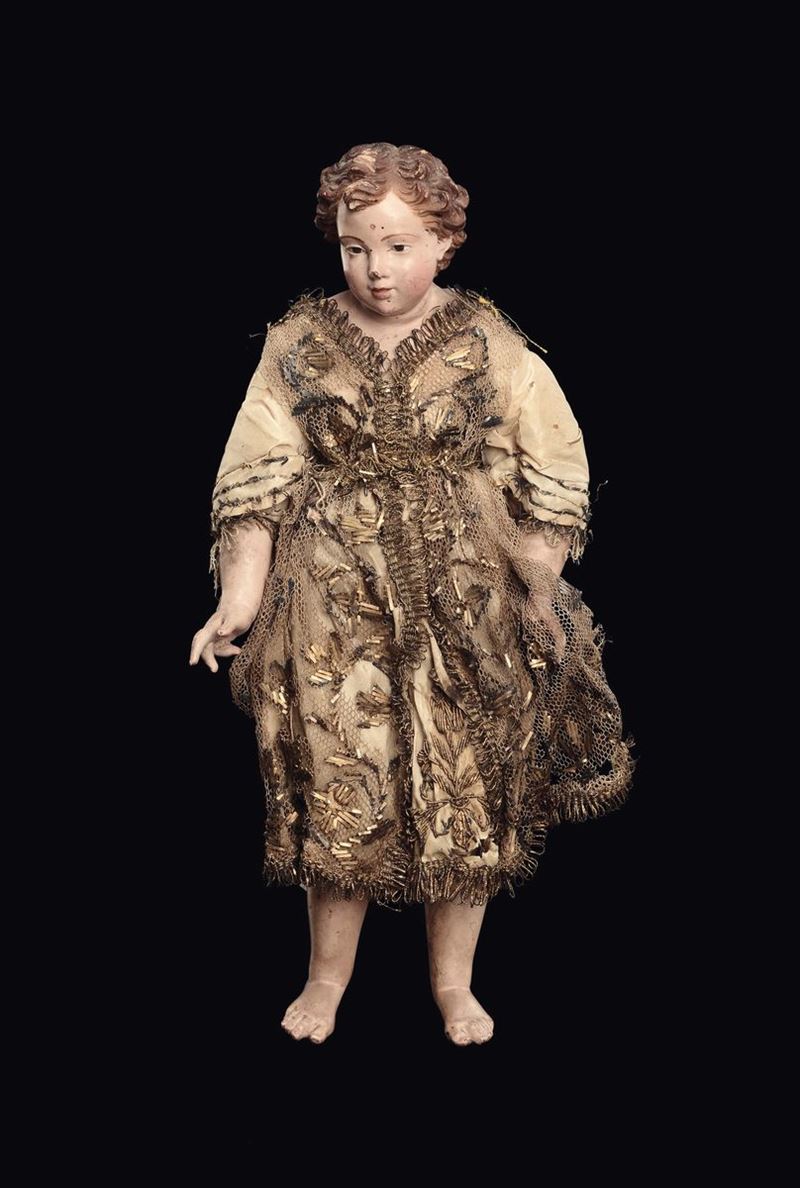Bambinello da presepe, Napoli XVIII-XIX secolo  - Asta Sculture del Presepe Napoletano e Genovese - I - Cambi Casa d'Aste