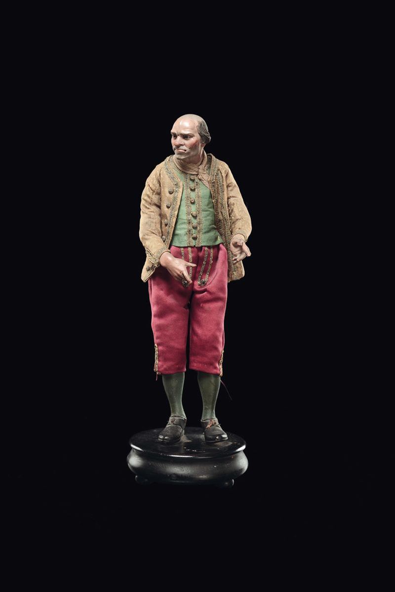 Pastore con pantaloni rossi e gilet verde, Napoli XVIII-XIX secolo  - Auction Sculptures of the Genoese and Neapolitan Crib - I - Cambi Casa d'Aste