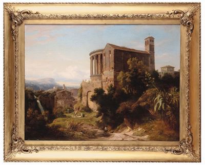 Charles Francois Knébel (la Sarraz 1810-roma 1877)tempio di Vesta a Tivoli