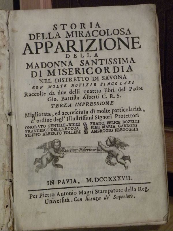 Savona - Gio Battista Alberti Storia della miracolosa apparizione della Madonna Santissima di Misericordia..