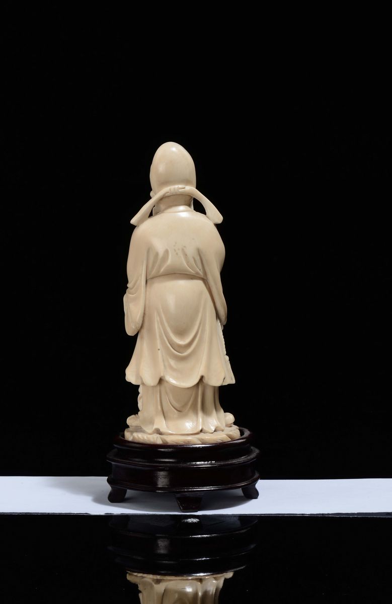 Figura di Saggio con Fanciullo in Avorio, Cina, Inizio XX Secolo