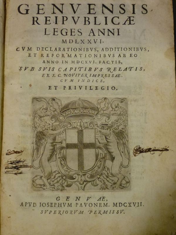 Leggi -Genova Genuensis reipublicae leges anni 1576..