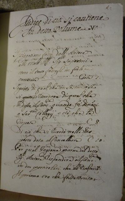 Manoscritto - And.sp.(andrea Spinola?)istruzioni al G.do..