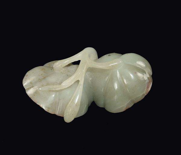A carved Celadon jade “tomatoes” group, China, Qing Dynasty, 19th century