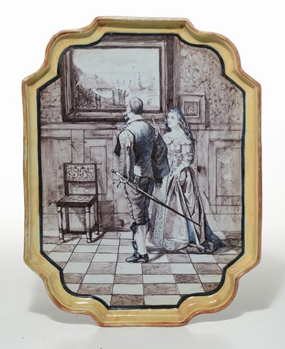 Vassoio Sagomato Dipinto con Personaggi