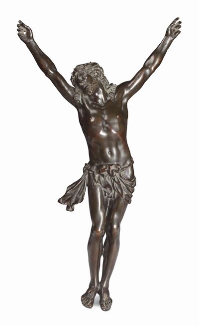 Cristo Vivo in Bronzo Fuso e Cesellato, Artista Franco-fiammingo Operante a Roma, Arte Barocca de...