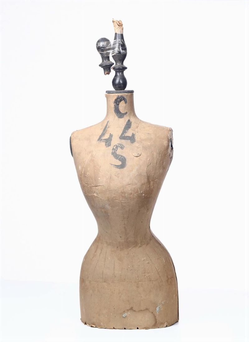 Manichino in stoffa e legno, XIX secolo  - Auction Timed Fine Art - I - Cambi Casa d'Aste