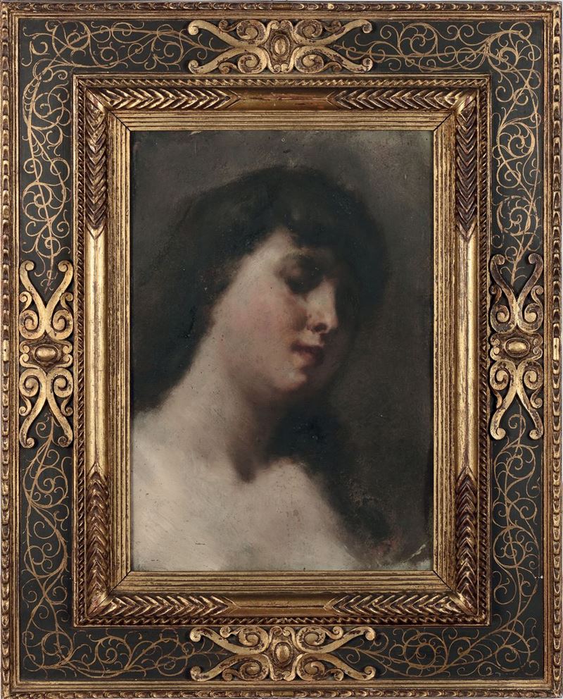 Pittore Lombardo del XIX secolo Volto femminile  - Asta Antiquariato e Dipinti Antichi - I - Cambi Casa d'Aste