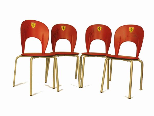 EXTREMELY RARE AUTOGRAPHED FERRARI CHAIRS