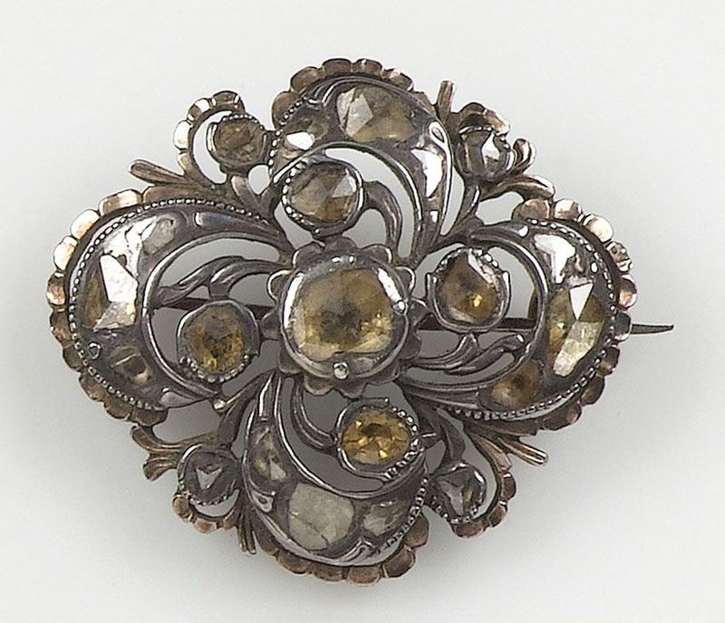 Spilla diamanti taglio a rosa  - Auction Antique and Old Masters - I - Cambi Casa d'Aste
