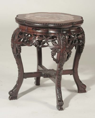 Alzata in Legno con Piano in Marmo, Cina, Dinastia Qing, XIX Secolo