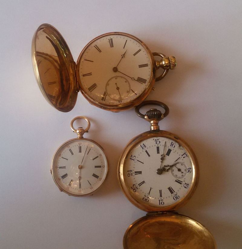 Lotto composto da tre orologi da tasca  - Auction Antique and Old Masters - I - Cambi Casa d'Aste