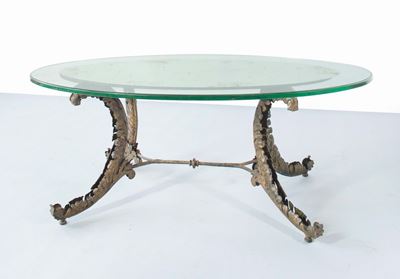Tavolo con Piano in Cristallo Parzialmente Specchiato