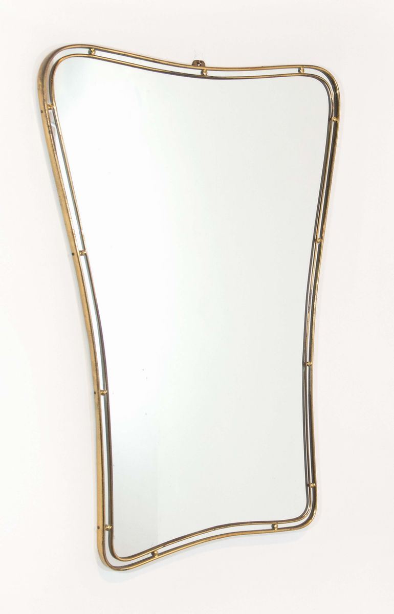 Specchiera con cornice in ottone lucido  - Auction Design - IV - Cambi Casa d'Aste