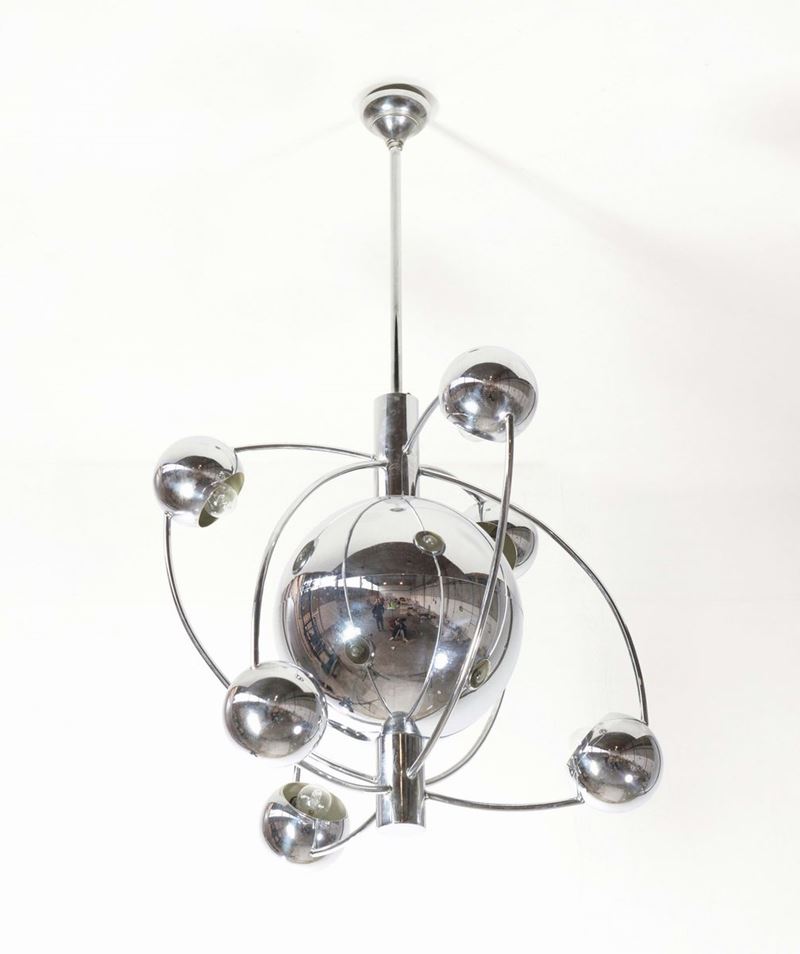 Lampada da soffitto in metallo cromato  - Auction Design - IV - Cambi Casa d'Aste