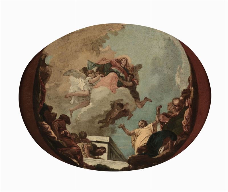 Scuola Veneziana probabilmente del XVIII secolo Assunzione della Vergine  - Asta Antiquariato - I - Cambi Casa d'Aste