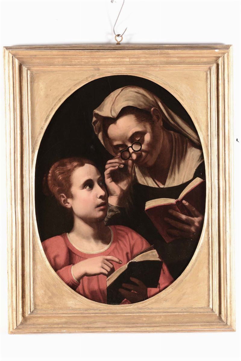 Scuola Toscana del XVII secolo Educazione della Vergine  - Asta Antiquariato - I - Cambi Casa d'Aste