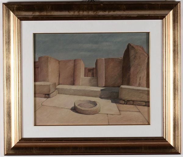 Igino Epicoco Paesaggio metafisico con ruderi