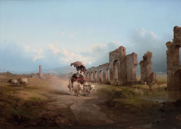 Anonimo del XIX secolo Campagna romana con l’acquedotto di Claudio